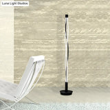 Modern Metal Stick Lamp: Black/White Led Nordic Floor Lighting With Spiral Design In