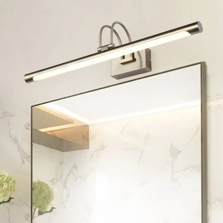 Modern Metallic Arc Led Vanity Light Fixture With Acrylic Shade - 16.5/20.5 W Nickel Finish / 16.5
