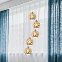 Modern Metallic Ceiling Light With Amber Crystal Accent - 5/8 Heads Multi Kit 5 /