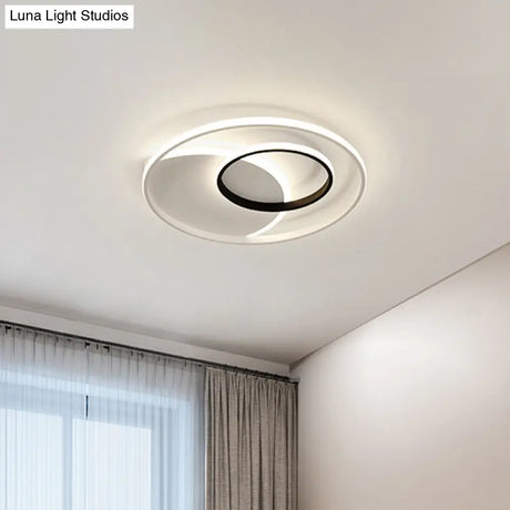 Modern Metallic Led Ceiling Light - Round 16.5’/20.5’ Wide White Flushmount