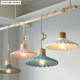 Modern Mini Colorful Pendant Light With Lovely Cement Saucer Shade For Bedroom
