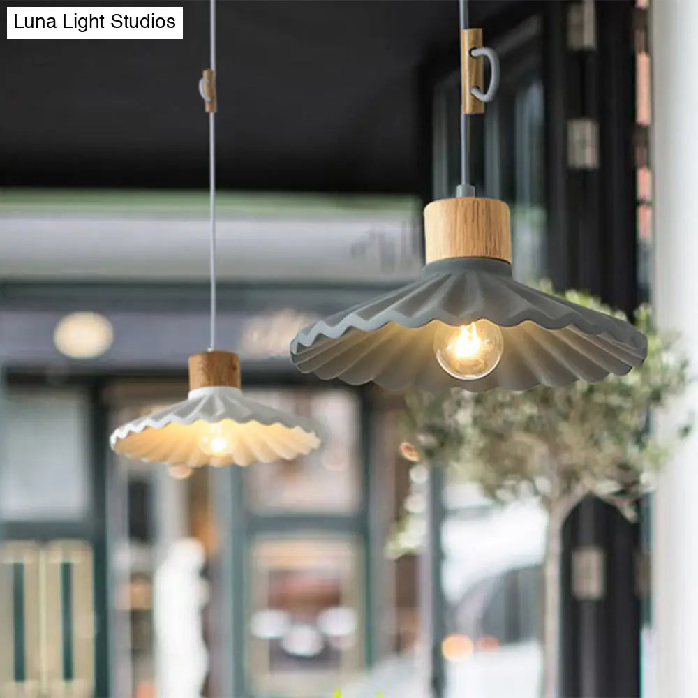 Modern Mini Colorful Pendant Light With Lovely Cement Saucer Shade For Bedroom