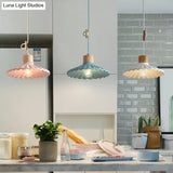 Modern Mini Colorful Pendant Light With Lovely Cement Saucer Shade For Bedroom