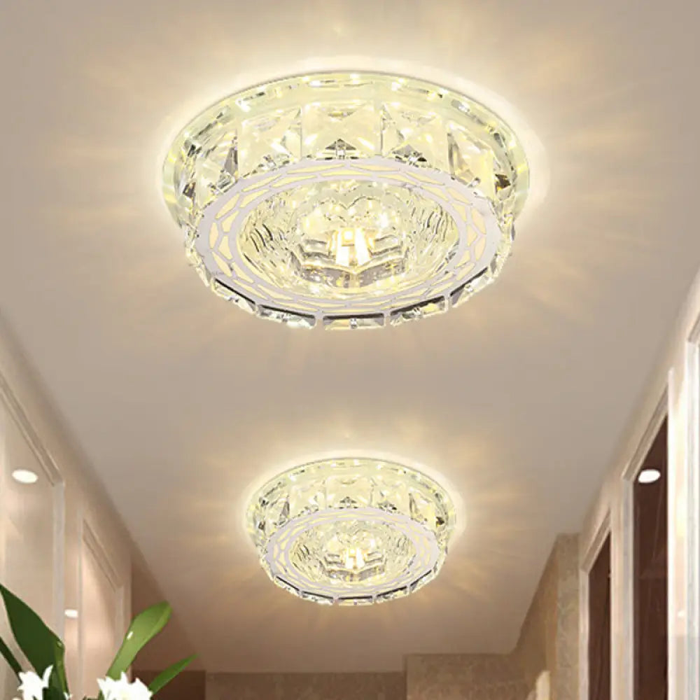 Modern Mini LED Ceiling Flush Mount Light with Clear Crystal for ...