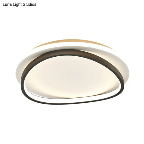 Modern Minimalist Double Round Flush Mount Led Ceiling Light For Bedrooms