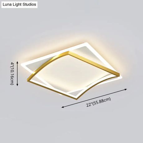 Modern Minimalist Geometric Flush Mount Led Ceiling Light For Bedrooms