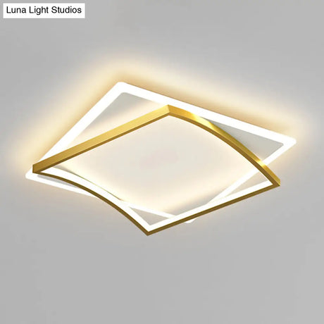 Modern Minimalist Geometric Flush Mount Led Ceiling Light For Bedrooms