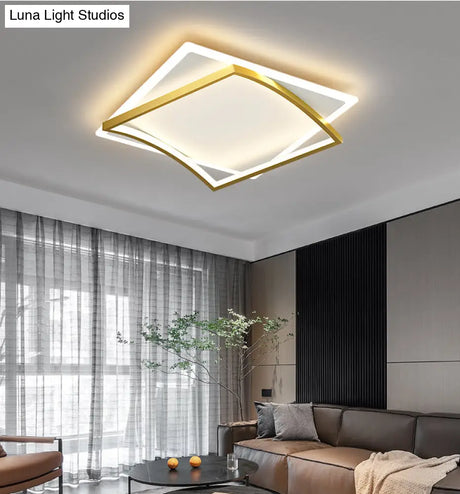 Modern Minimalist Geometric Flush Mount Led Ceiling Light For Bedrooms