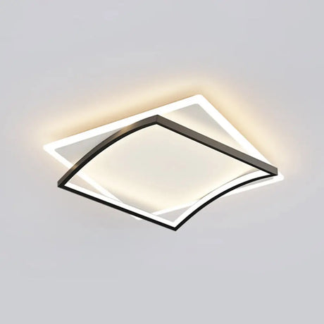 Modern Minimalist Geometric Flush Mount Led Ceiling Light For Bedrooms Black / 26 White