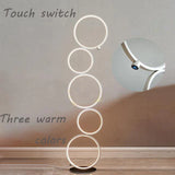 Modern Minimalist Led Ring Floor Lights Lighting Art Deco Home Touch Switch Standing Lamp For Living