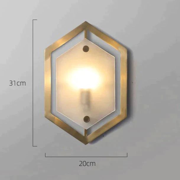 Modern Minimalist Luxury Hexagonal Copper Wall Lamp Does not contain a light source Copper Wall Lamps
