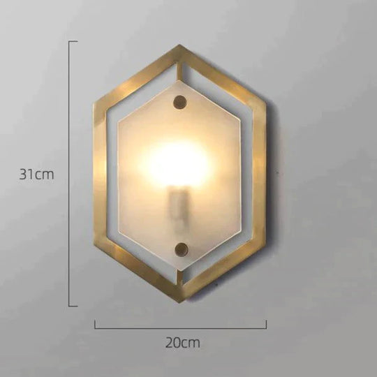 Modern Minimalist Luxury Hexagonal Copper Wall Lamp Lamps