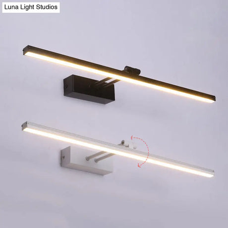 Modern Minimalist Metal Single Vanity Light—Linear Style