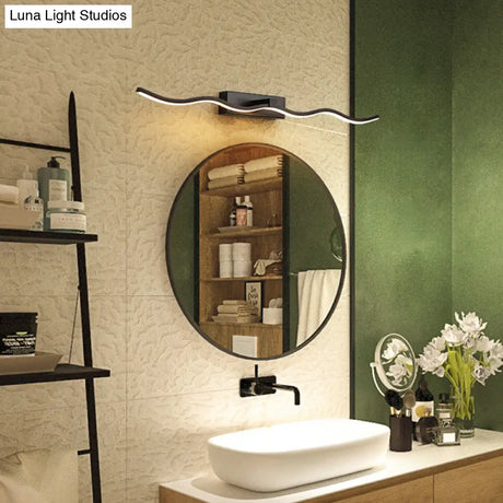 Modern Minimalist Metal Wall Vanity Light With Waving Design