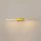 Modern Minimalist Metal Wall Vanity Light With Waving Design Gold / 16