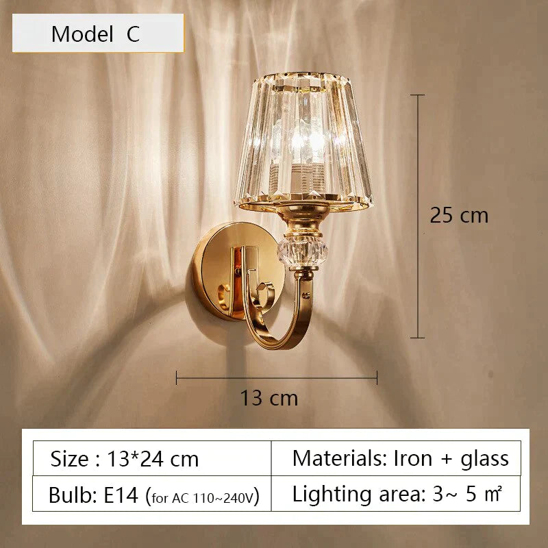 Modern Minimalist Wall Lamp With Glass Shade For Bedside Lighting Living Room Light