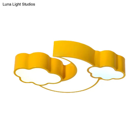 Modern Moon And Cloud Ceiling Light: Stylish Metal Acrylic Lamp For Kitchen