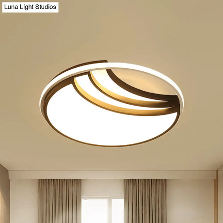 Modern Multi - Layer Flush Mount Ceiling Light - Metal Led Wide 18’/23.5’/35.5’ Black Bedroom