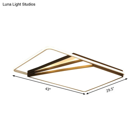 Modern Multi - Layer Flush Mount Ceiling Light - Metal Led Wide 18’/23.5’/35.5’ Black Bedroom