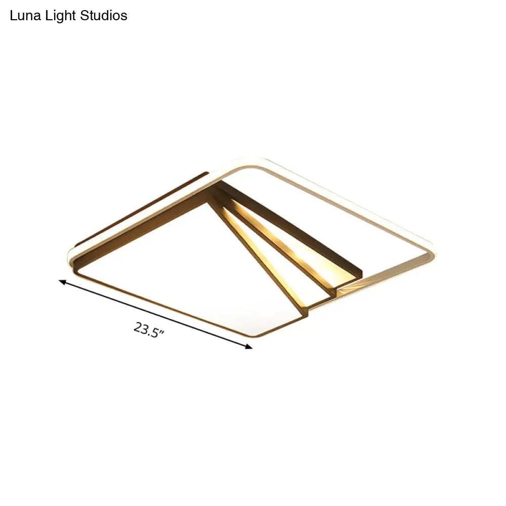 Modern Multi - Layer Flush Mount Ceiling Light - Metal Led Wide 18’/23.5’/35.5’ Black Bedroom