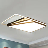 Modern Multi - Layer Flush Mount Ceiling Light - Metal Led Wide 18’/23.5’/35.5’ Black Bedroom