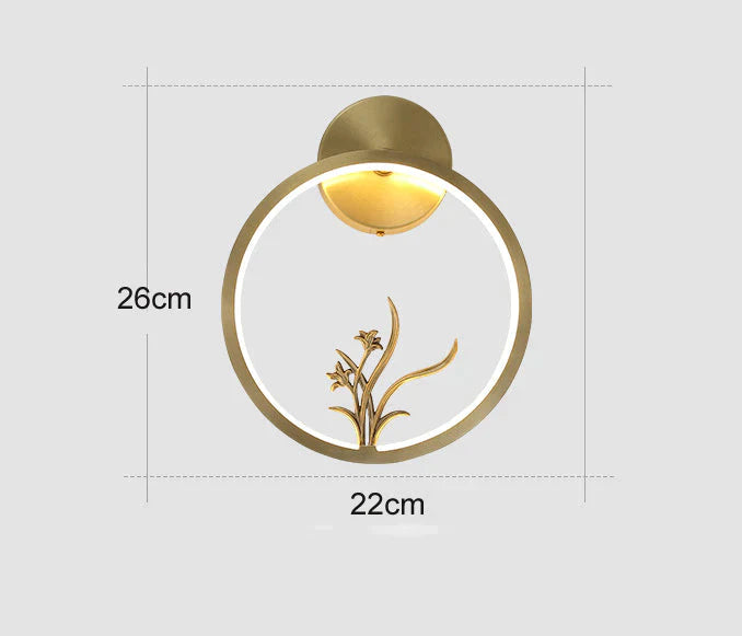 Modern New Simple Living Room Copper Wall Lamp Copper / With light source Copper Wall Lamps