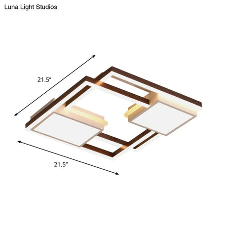 Modern Nordic Black Geometric Led Flush Mount Ceiling Light Fixture 18’/21.5’ W