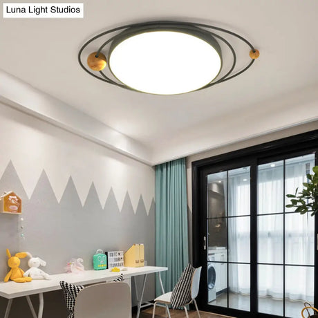 Modern Nordic Led Ceiling Lamp With Round Acrylic Design - 21/26/31 Gray/Green/White