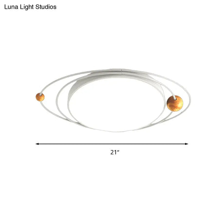 Modern Nordic Led Ceiling Lamp With Round Acrylic Design - 21’/26’/31’ Gray/Green/White