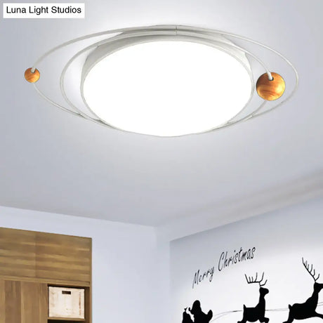Modern Nordic Led Ceiling Lamp With Round Acrylic Design - 21/26/31 Gray/Green/White