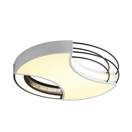 Modern Nordic Metal Black & White Led Flushmount Ceiling Lamp (18/21.5) - Warm/White Light