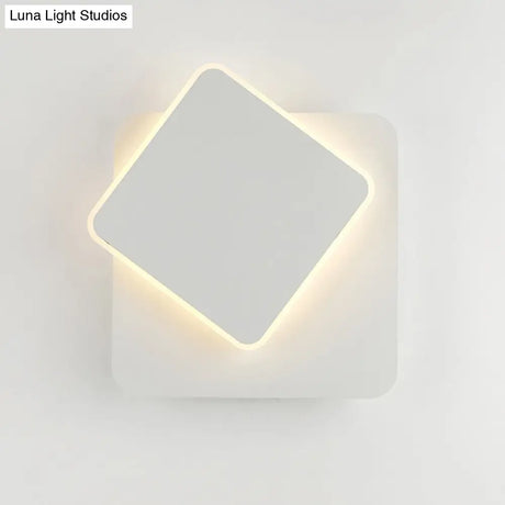 Modern Nordic Wall Lamp With Moveable Iron Arm Flush Mount Sconce In Black/White - Led Light Acrylic