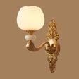 Modern Opal Glass Bud Pendant Chandelier With Brass Suspension And Curved Arm 1 / White
