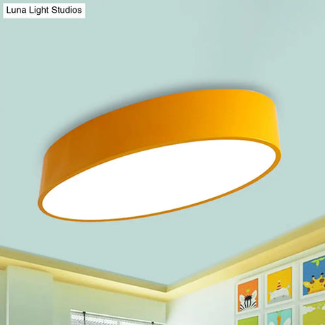 Modern Oval Acrylic Led Flush Mount Ceiling Light - Simple Style Lamp For Kids’ Bedrooms Multiple
