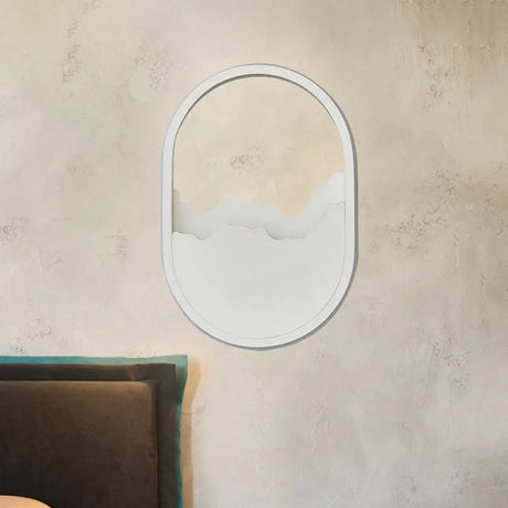 Modern Oval Wall Sconce With Led Lighting For Your Bedroom White /