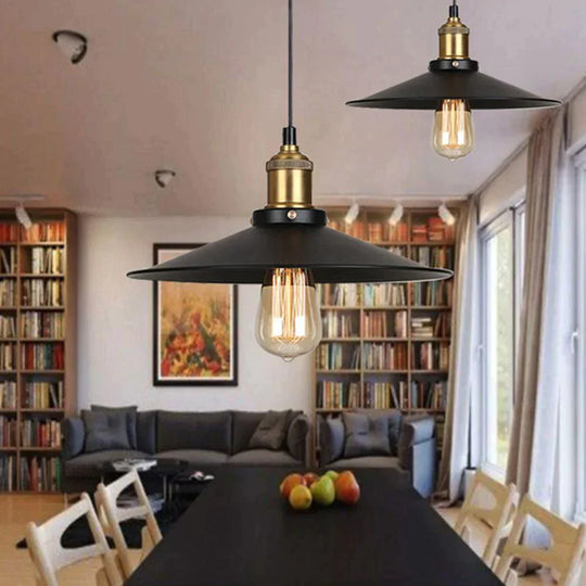 Modern Pendant Light Black Iron Hanging Cage Vintage E27Led Lamp Bulb Industrial Loft Retro Dining