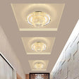 Modern Petal Flush Led Ceiling Light With Clear Prismatic Crystal - Warm/White Lighting / Warm
