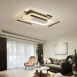 Modern Rectangular Flush Mount Led Ceiling Light In White/Warm - 35.5’/43’ Wide Ideal For