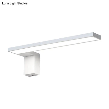 Modern Rectangular Led Wall Mount Light - Acrylic White/Black Bedside Fixture In Warm/White