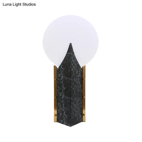 Modern Round Acrylic Nightstand Light - Black Table Lamp With Creative Design And Stainless Steel