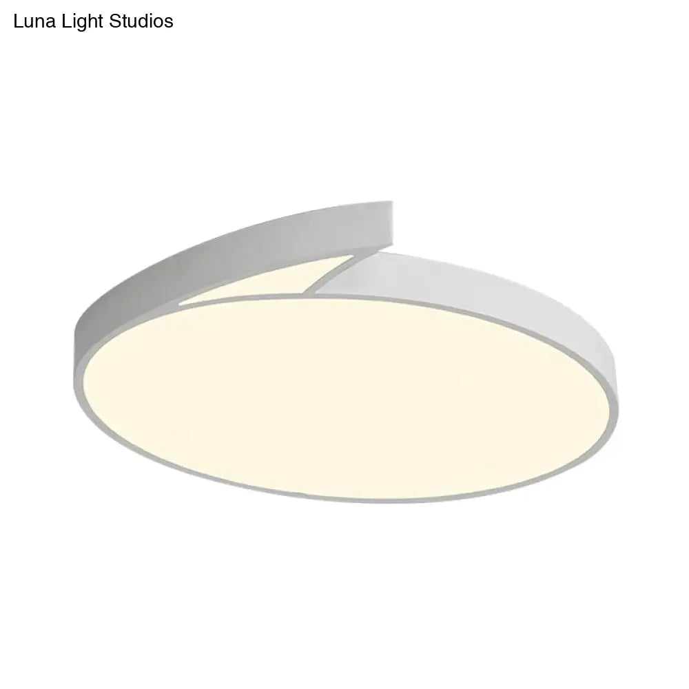 Modern Round Flush - Mount Ceiling Light - Black/White 18’/21.5’ Led Acrylic Flushmount With
