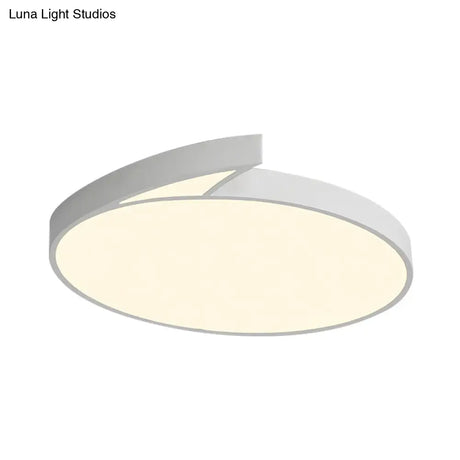 Modern Round Flush - Mount Ceiling Light - Black/White 18’/21.5’ Led Acrylic Flushmount With