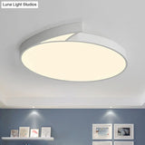 Modern Round Flush - Mount Ceiling Light - Black/White 18’/21.5’ Led Acrylic Flushmount With