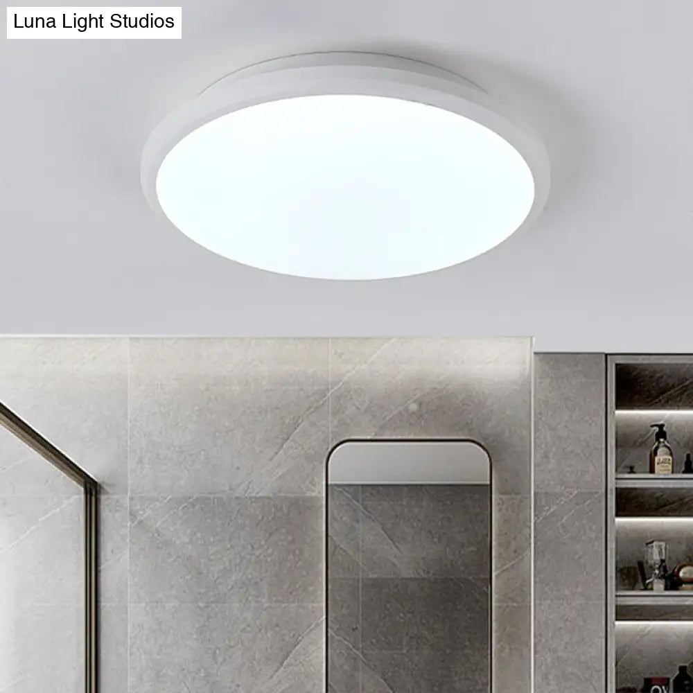 Modern Round Flush Mount Ceiling Light - Super-Thin Design 1 Acrylic Contemporary Fixture
