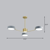 Modern Round Led Chandelier - Minimalistic Acrylic Living Room Hanging Lamp 3 / Grey White