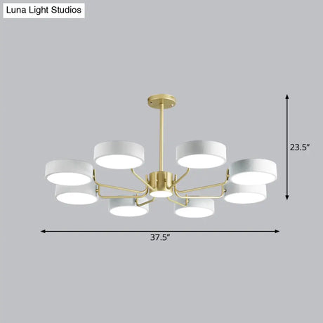 Modern Round Led Chandelier - Minimalistic Acrylic Living Room Hanging Lamp