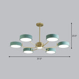 Modern Round Led Chandelier - Minimalistic Acrylic Living Room Hanging Lamp 6 / Green Third Gear