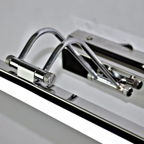 Modern Silver Finish Linear Wall Mount Led Stainless Steel Vanity Lamp For Bedroom - 16/23.5 Width