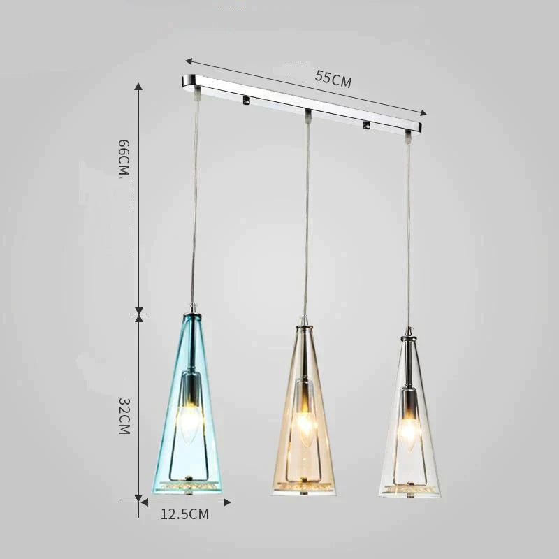 Modern Simple Led Chandelier Three Head Crystal Pendant