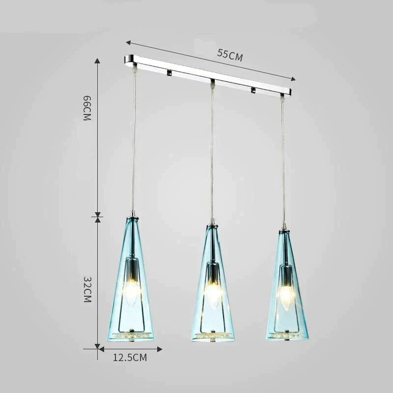 Modern Simple Led Chandelier Three Head Crystal Pendant